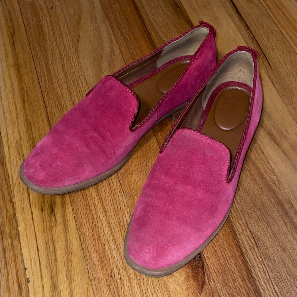 Franco Sarto Red Suede Loafers